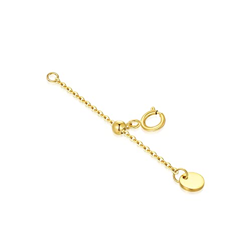 Image of 10k 14k Real Gold 1 inch /1.5 inch /2 inch /2.5 inch /3 inch /4 inch /5 inch Necklace Extender, Necklace Bracelet Extender Chain, Durable Gold Extender Chain, Adjustable Extension Chain for Necklace Bracelet Anklet