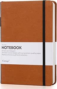 Indeme - Indeme A5 Notebook - Classic notebook A5 with Faux Leather Cover, Lined, Thick Journal Notebook with 192 Pages, Brown, 8.4 x 5.7 inch, Pen Holder, Bookmark, Back Pocket, Banded - -23%