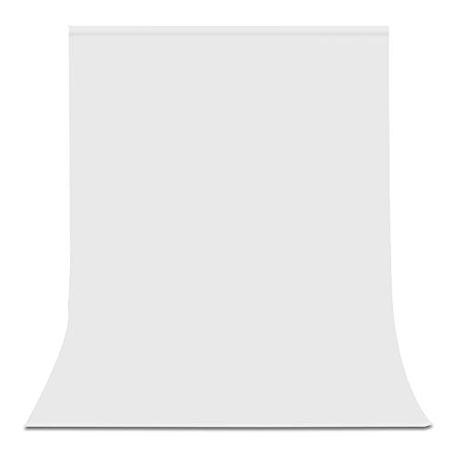 UTEBIT 6 x 9FT/1.8 x 2.8M White Backdrop Polyester Fabric Background Cloth Wrinkle Resistant Photo Booth Screen Backdrops for Photography, Video, Television (Stand Not Included)