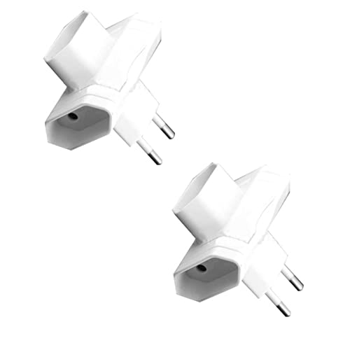 Adaptador de Enchufe Europeo con 3 adaptadores y enchufes, con enchufes de protección Infantil, 16A, 250V, Blanco (2 Unidades) Cover