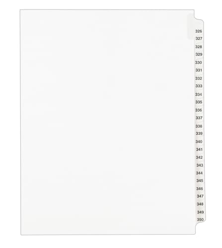 Avery Legal Dividers, Standard Collated Sets, Letter Size, Side Tabs, 326-350 Tab Set (01343)