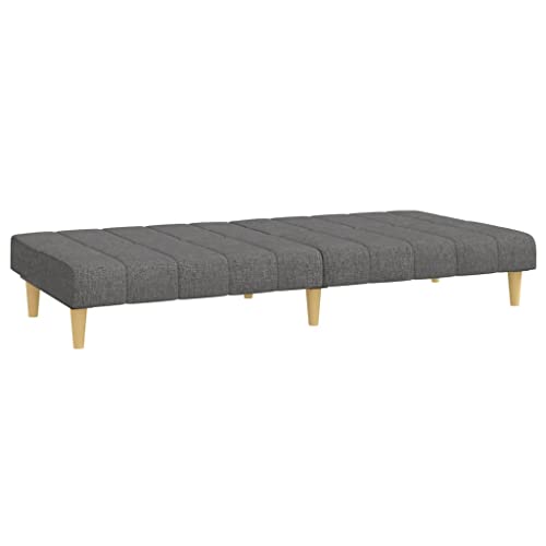 vidaXL-Sofa-Cama-de-2-Plazas-Invitado-Pijamada-Plegable-Salon-Sala-de-Estar-Acolchada-Dormitorio-Habitacion-Muebles-Mobiliario-Tela-Gris-Claro