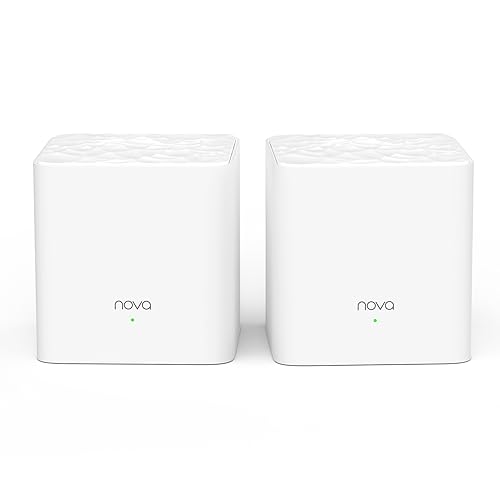 Tenda Nova MW3 WiFi Mesh, AC1200 Dual Band Con Copertura Fino a 200MQ, 2 Porte Fast Ethernet, Roaming Senza Interruzioni, Rete Ospite, Parental Control, Confezione da 2 Pezzi