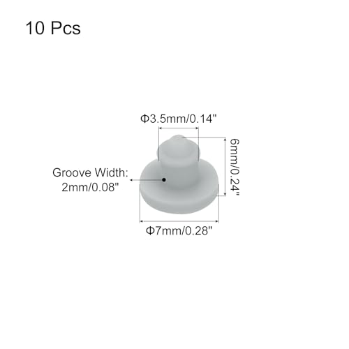 Image of MECCANIXITY 10pcs Silicone Snap in Locking Hole Plugs,3.5mm /0.1 Inch Mounting Diameter Narrow Groove Width 2mm Panel Seal Cover Round for Kitchen Bulkheads Waterproof Sealing Plugs Grey