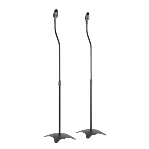 ARLI 2X Lautsprecherständer höhenverstellbar 68 – 110 cm Teleskop Boxenständer für Satellitenlautsprecher/Lautsprecher bis 4,5 kg mit Kabelmanagement & schwerem Sockel...