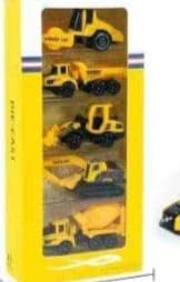 Chakrika Die Cast constuction car Set Set (Metal) with Free Wheels (1:64) C in Metal Body Other Parts in Heavy Plastic(5 in 1)| High Speed Hot Model Toy Vehicle Yellow [