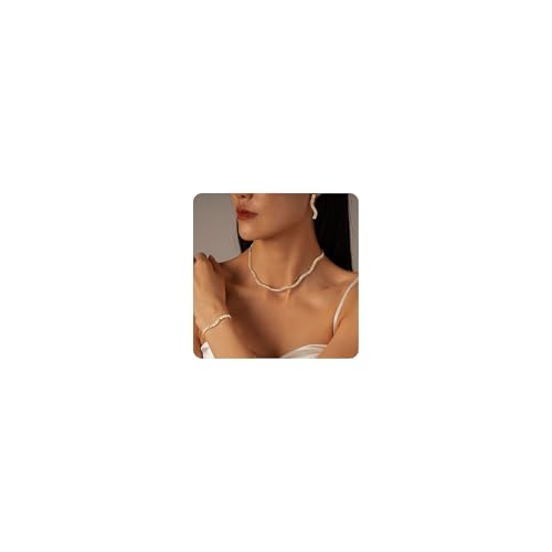 3 Pieces Gold Tennis Jewelry Set for Women - Sparkly Tennis Neckl...