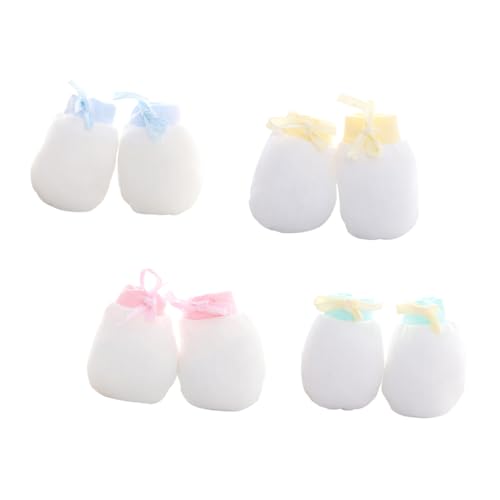 CONGARTENO Infant Mittens Winter 4 Pairs of Gentle Scratch Gloves Warm and Comfortable for Newborns Random Color