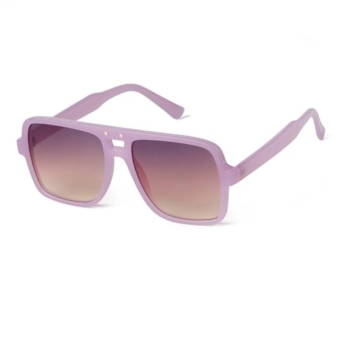 Lunettes de soleil carrées monture vintage aux finitions double faisceau