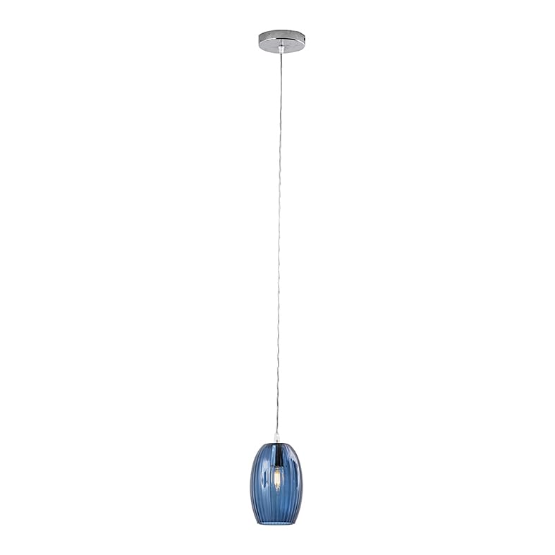 Suspension ronde Talisker verre bleu lustre intérieur E14 IP20 Rossini