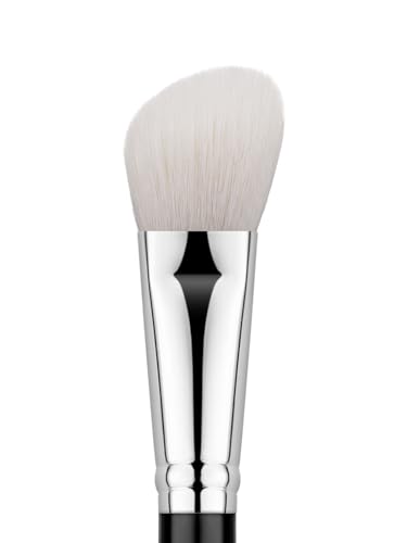Brocha de contorno, EIGSHOW Brochas de maquillaje de contorno en ángulo con cerdas de pelo de cabra Saikoho premium para maquillaje de mezcla líquida en polvo crema (F610)