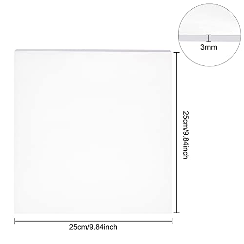 BENECREAT 2 STÜCKE Weiße Silikongummiplatte 250x250x3mm Hochtemperaturbeständige Dichtungsplatte, Verwendet Für Herstellung von Dichtungen Und Dichtungen