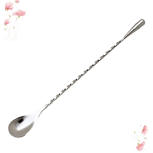 CIYODO Stainless Steel Cocktail Spoons Twisted Middle Long Handle Stirring Spoons for Bar Home