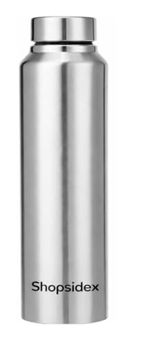 Image of bottle Stainless Steel Water Bottle, 1000 ml, Silver, Leak-Proof, Modern Design Stainless Steel Water Bottle,school /college /office /home /kitchen /gym /travelling (Pack 5)