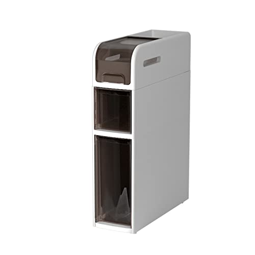 Mobiletto Bagno Stretto A 4 Livelli Con Cassetti - Torre Portaoggetti In PP, Con Ruote, Grande Capacità, Completamente Assemblato