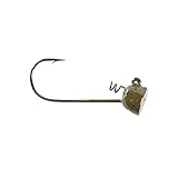 BUCKEYE Lures Spot Remover Pro Model Jig Head with Heavy-Duty Spring & Nickel Hook for Soft Plastic Bass Fishing Baits, 5 Pack, Green Pumpkin, 3/16 oz