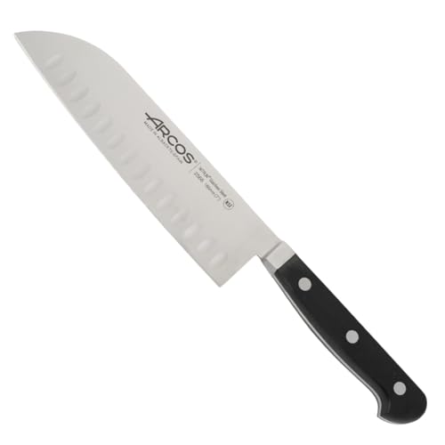 Arcos Série clássica - faca Santoku faca asiática - lâmina de aço inoxidável forjada NITRUM 180 mm - pega de policarbonato (POM) cor preta
