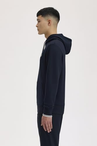 Fred Perry Sweat Tipped Hooded Sweatshirt 248 Navy S
