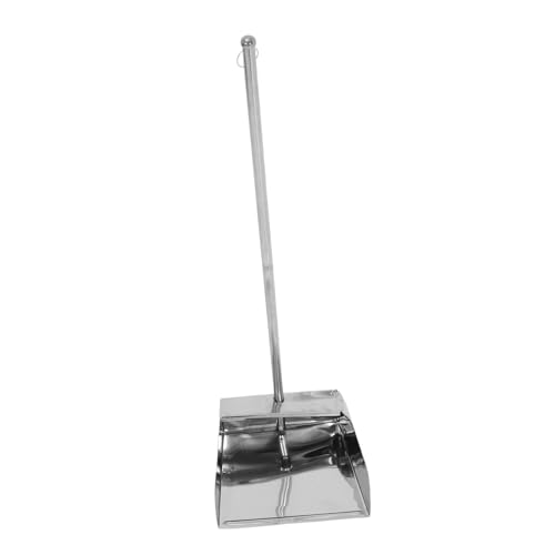 Frcolor 加厚ステンレス製ホームクリーニングシャベル 大口径大容量で座って使える長柄設計 手持ちゴミ収集用掃除道具 家用ダストパン