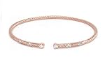 New Beginnings by Janyl Adair - Rose Gold Plated .925 Sterling Silver White Zircon 2mm Cable Rope Fi
