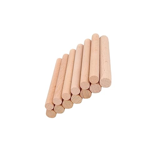 CIMAXIC 20Pcs Solid Beech Wooden Round Sticks for DIY Crafts Woodworking and Model Building Durable Crafting Material