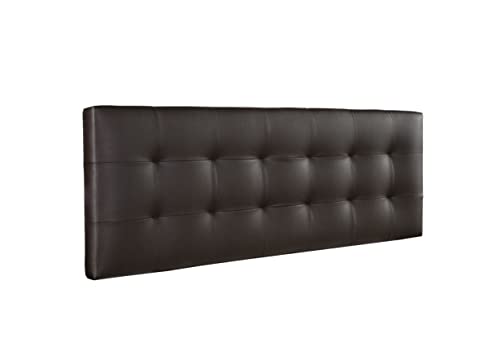 Cabecero Tapizado - Cama de 120, 135, 140 - Para Colgar en Pared - Fabricado con Polipiel - Marrón - Interior Fibra Repreve Alta Densidad - Modelo Chester 145x50 cm - Dormium