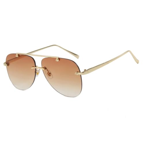 Lunettes de soleil UV400 femmes monture vintage en métal grand format