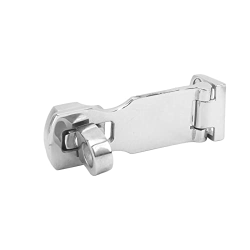 Image of Marine Grade Stainless Steel Heavy Duty Door Hasp with Turning Padlock Eye Mount, Swivel Safety Hasp, Rust Resistant Hasp Safety Padlock Clasps for Cabinets, Chests Or Doors with Screws