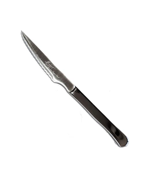 B'GHEST Set 12 uds. Chuletero Virgin Cuchillo de Filo microdentado para Carne en Acero Inoxidable. Largo: 22.5 cm