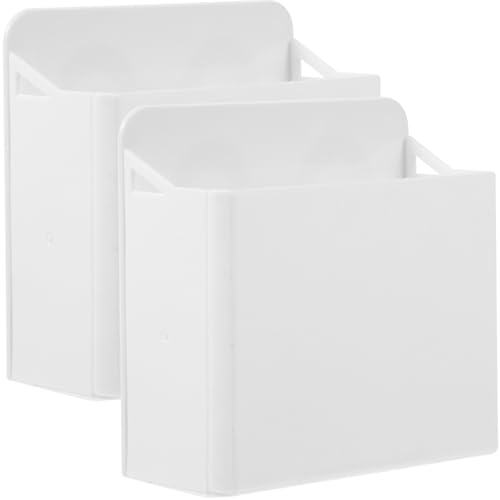 WOFASHPURET Portalápices para Pizarra de Superficie Ventosas, Organizador de Bolígrafos y Rotuladores, Estuche Multifuncional Abs Color Claro, 2 Unidades, Soporte para Borrador y Accesorios