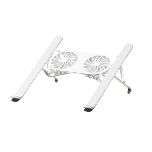 Juqoyue Soporte Plegable para Computadora Portátil con Ventilador de Enfriamiento, Almohadilla de Enfriamiento para Tableta: Soporte de Enfriamiento Mejorado y Diseño Portátil B Plata