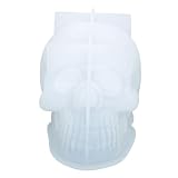 Vanki 1Pcs Skull Candle Molds Silicone 3D Skull Head Epoxy Mould DIY Resin Casting Mold for Candle S