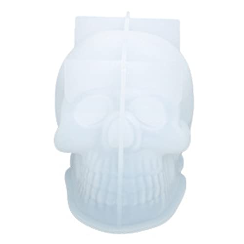 Vanki 1Pcs Skull Candle Molds Silicone 3D Skull Head Epoxy Mould Diy Resin Casting Mold For Candle Soap Making Craft Skull Mold Halloween Party Décor #TOP16