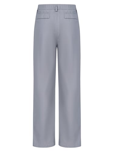 JEATHA Kids Boys Pull-On School Uniform Trouser Elastic Waistband Formal Dress Pant for Wedding Party Performance2