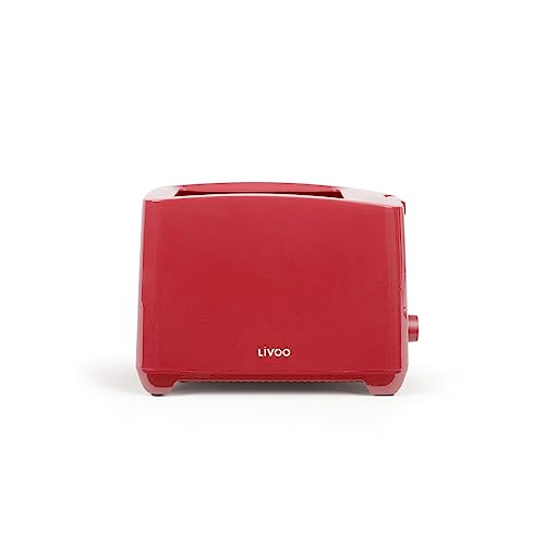 Livoo 2-szczelinowy toster, DOD162RC, 750 W, regulowany termostat, 7-stopniowy, czerwony