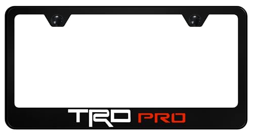 Au-TOMOTIVE GOLD INC. Officially Licensed UV Print Logo on Black Polycarbonate License Plate Frame for Toyota TRD Pro