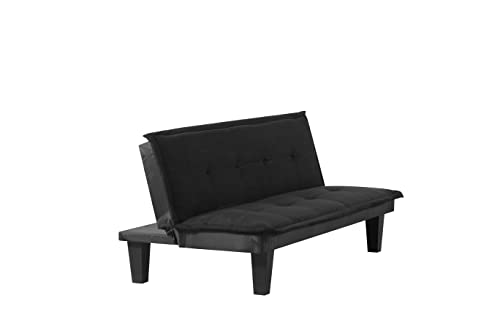 Eafurn Faux Suede Convertible Sofa Bed, 63.8" D X 29.9" W X 28.3" H, Black #TOP6