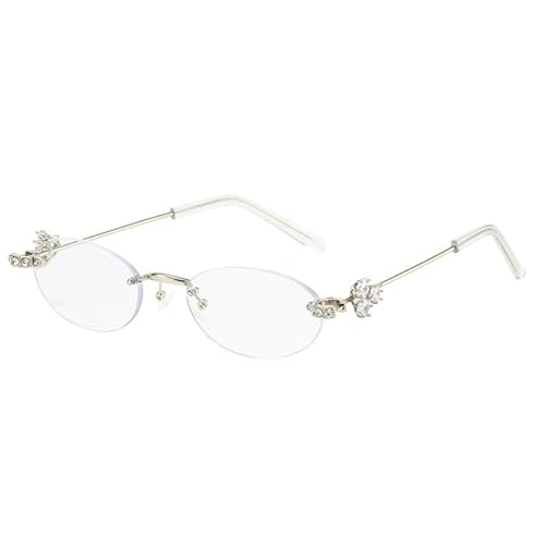 willochra Cute Diamond Oval Sunglasses Women Retro Rhinestone Sun Glasses for Ladies Vintage Trendy Shades Female2