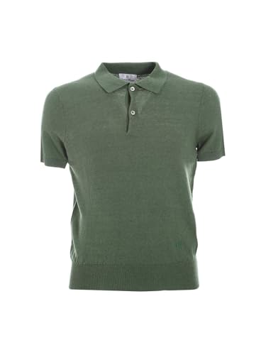Polo Conte of Florence vert pour homme en coton premium