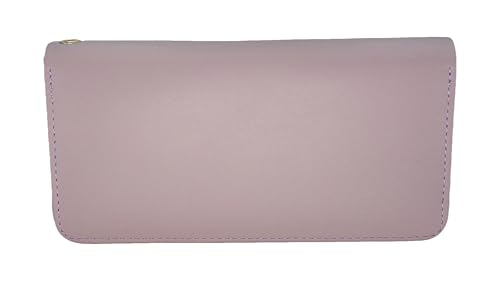 Women's long wallet with crystal bow, women's ultra-thin wallet with wristband, large capacity phone case, pink purple, 7.67 x 3.93 inches2