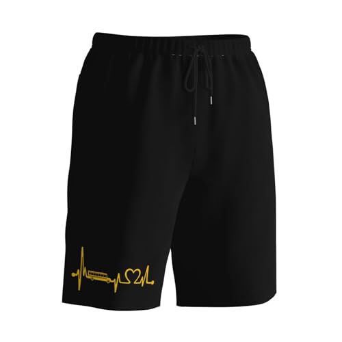Funny School Bus Driver Black Love Men's Quick-Dry Board Shorts 7" - Swim Trunks Summer Hawaii Beach2