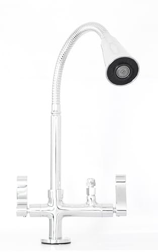 Torneira Flexivel De Cozinha Mesa Com Saída Para Purificador De Agua 1/4 Tubo Cromado Dois Jatos Sam