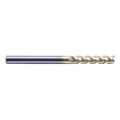 Image of 3Pcs 1 /4 inch 3 Flute Carbide Long Square End Mill for Aluminum, ZrN Coated | 45 Degree Helix, Solid Carbide, 1 /4 inch Cutting Diameter, 1 /4 inch Shank Diameter, 1-1 /4 inch Length of Cut, 3-1 /4 inch Overall Length
