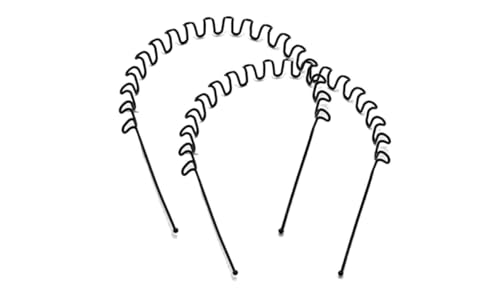 TreegoArt Fashion Cerchietto per capelli in metallo nero a zigzag, per uso quotidiano, per uomini e donne, confezione da 2