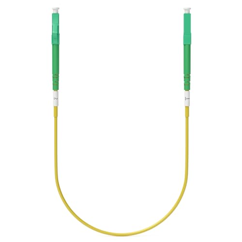 HB-DIGITAL 1m Glasfaserkabel Simplex OS2 LC/APC auf LC/APC – Singlemode LWL Glasfaser Patchkabel – 9/125µm 1/10/40/100 Gbit/s LSZH LAN Kabel Geeignet für Telekom, Vodafone, Fritzbox - Gelb