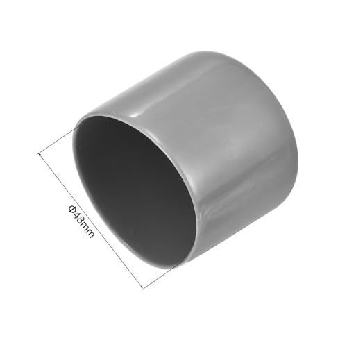 Image of uxcell 4pcs Rubber End Caps 48mm ID Vinyl Round End Cap Cover Screw Thread Protectors Light Gray, 40mm Height