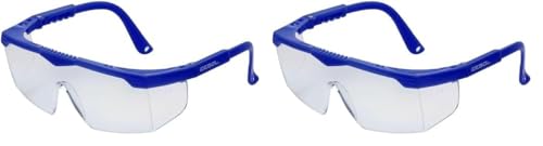 Gebol Kinder Schutzbrille Safety Kids blau | angenehm zu tragen durch leichte Bauweise und einstellbare Bügel | kratzfest | Universalgröße | für Kinder | blau | 1 Stück (Packung mit 2)