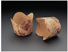 Tenman Paper M-306 Tulip Cup, Brown, Resin Coating, Unbleached Craft, Japan (100 Sheets) WTY65306