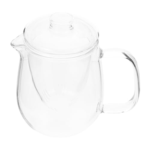 TOPPERFUN Tetera de agua hirviendo tetera con infusor estufa de tetera de vidrio tetera pequeña con infusor tetera para té de hojas sueltas tetera clara Té para té suelto Transparente