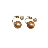 Pendientes de tuerca con perlas de cristal de doble cara para mujer, para fiesta, boda, regalo de joyería E418, accesorios de moda, regalo creativo